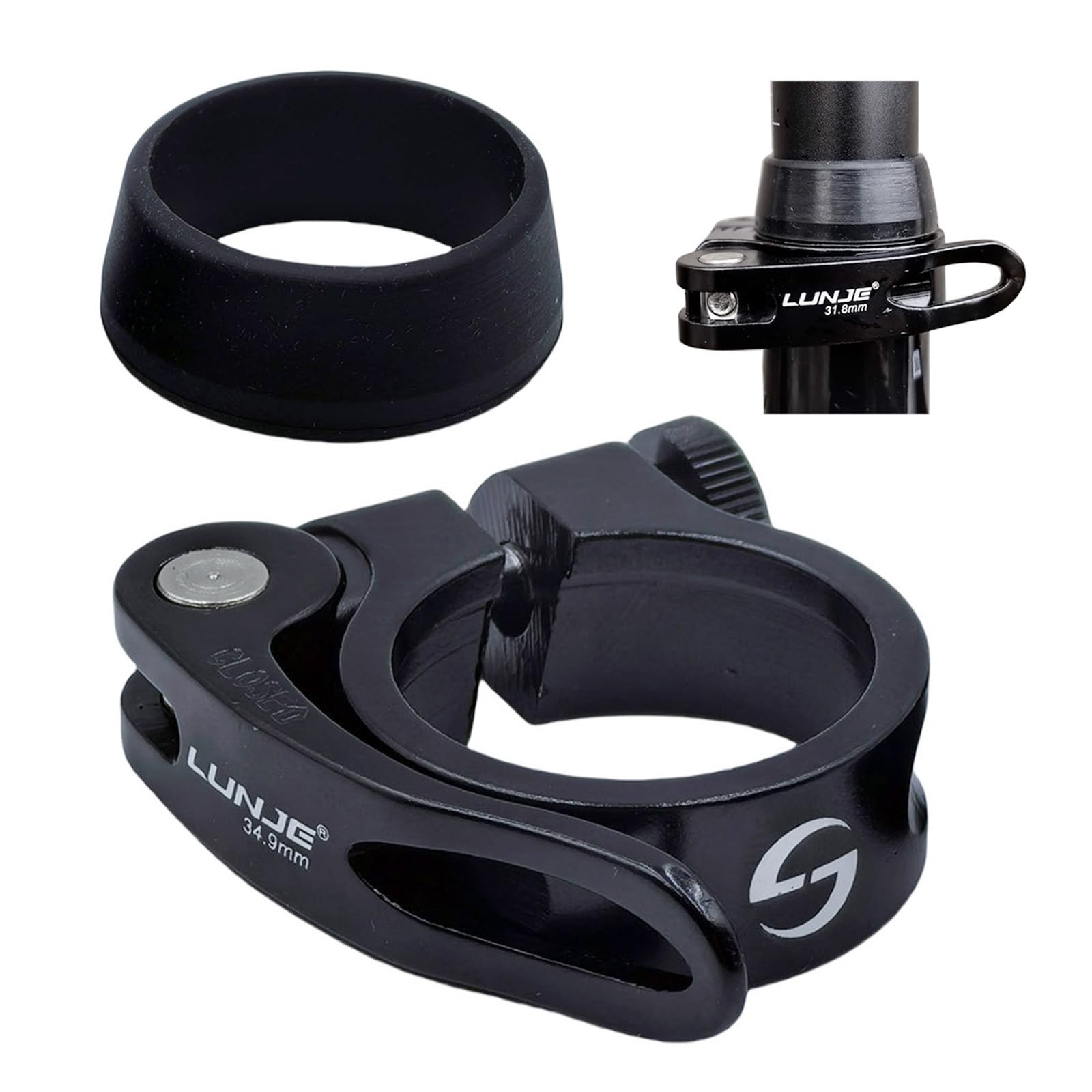 Bike Seat Post Clamp Quick Release Aluminium Alloy Bicycle Seat Clamp Collar ...