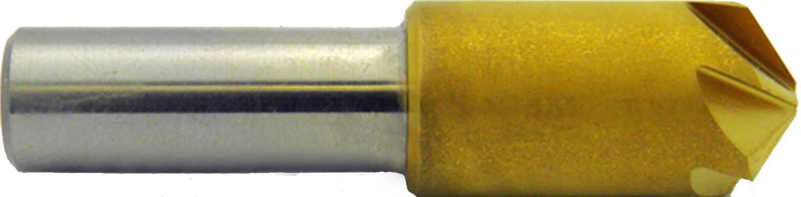 3/16" 110° Degree 6 Flute Cobalt TiN Coated Countersink Melin USA #18192