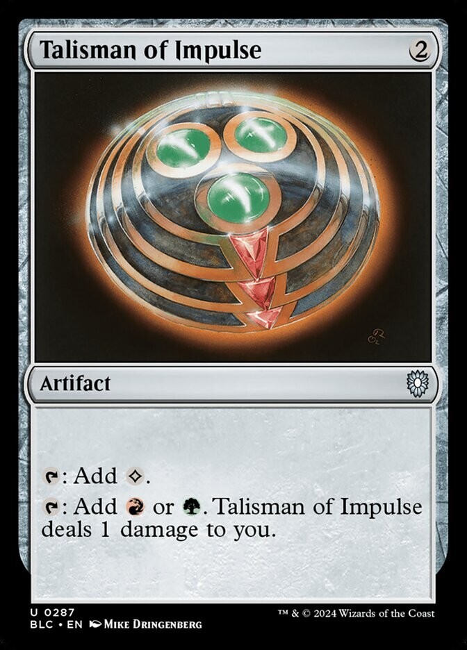 Talisman of Impulse 0287 Non Foil Uncommon Bloomburrow Commander MTG NM