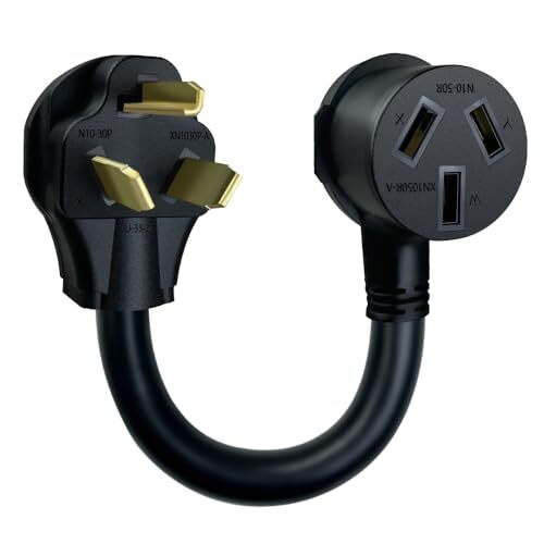 NEMA 10-30P Dryer Male to 10-50R Electrical Stove Female adapter. 250V 30AMP ...