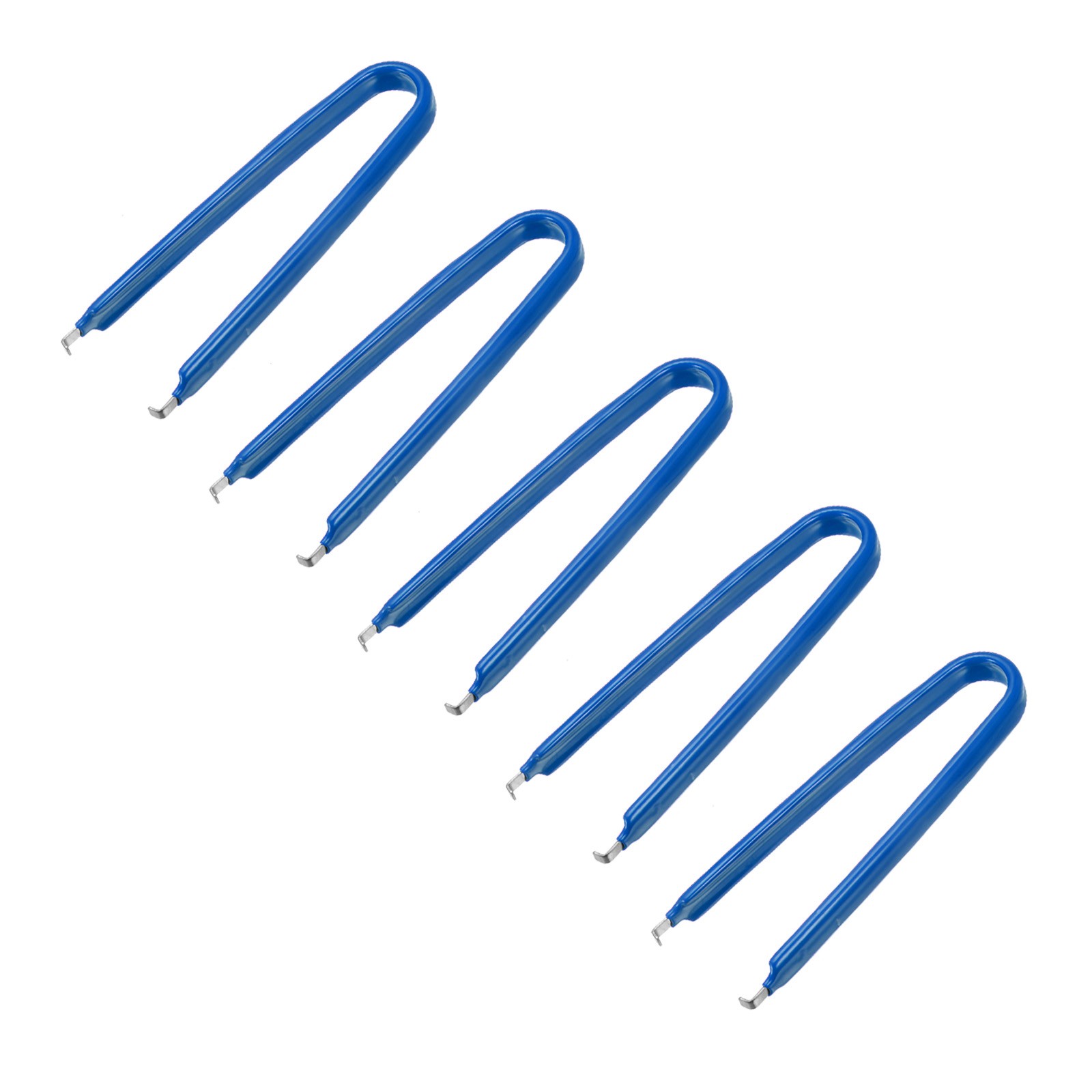 5Pcs IC Puller Chip Extractor Stainless Steel with Insulated Vinyl Grip Blue