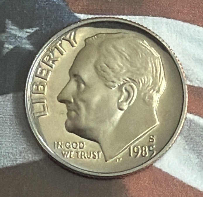1985 S Roosevelt Clad Dime Proof (MS) **Free Shipping**