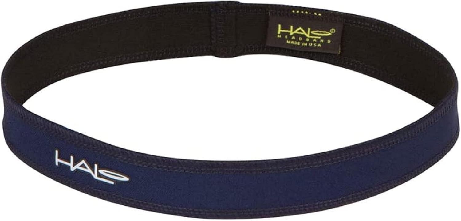Halo Headband Slim 1" Wide Pullover Sweatband - NAVY BLUE - Made in USA