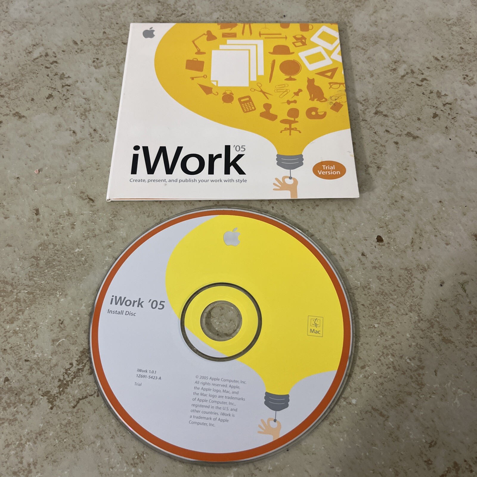 2005 iWork 05 Trial Mac Macintosh 1.0.1 Install Office Software Disc CD