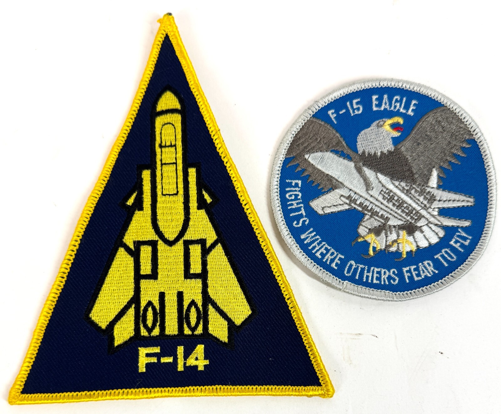 USN NAVY GRUMMAN F-14 TOMCAT Triangle Delta & F-15 Eagle Fighter Jet Patches