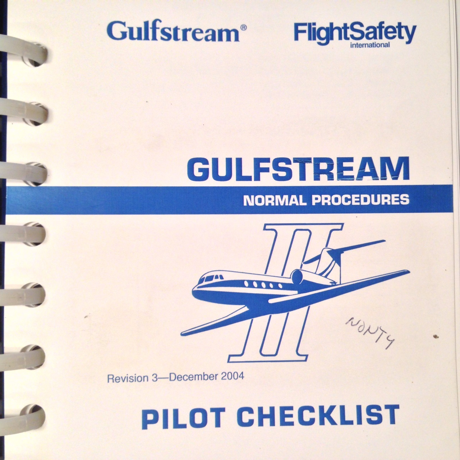Gulfstream II Normal Procedures Pilot's Checklist Manual