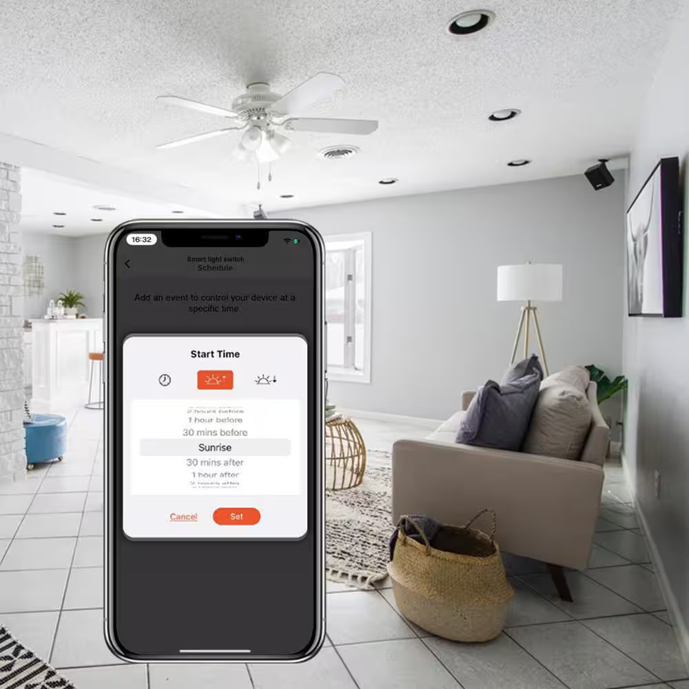 15 Amp Single-Pole White Smart Light Switch with Wi-Fi and Bluetooth Technology