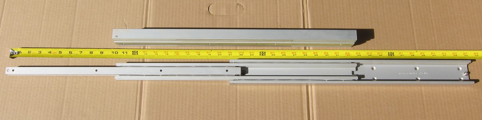 Accuride? (8) Heavy Duty Aluminum Slides 22" Long When Closed, 43" When Extended