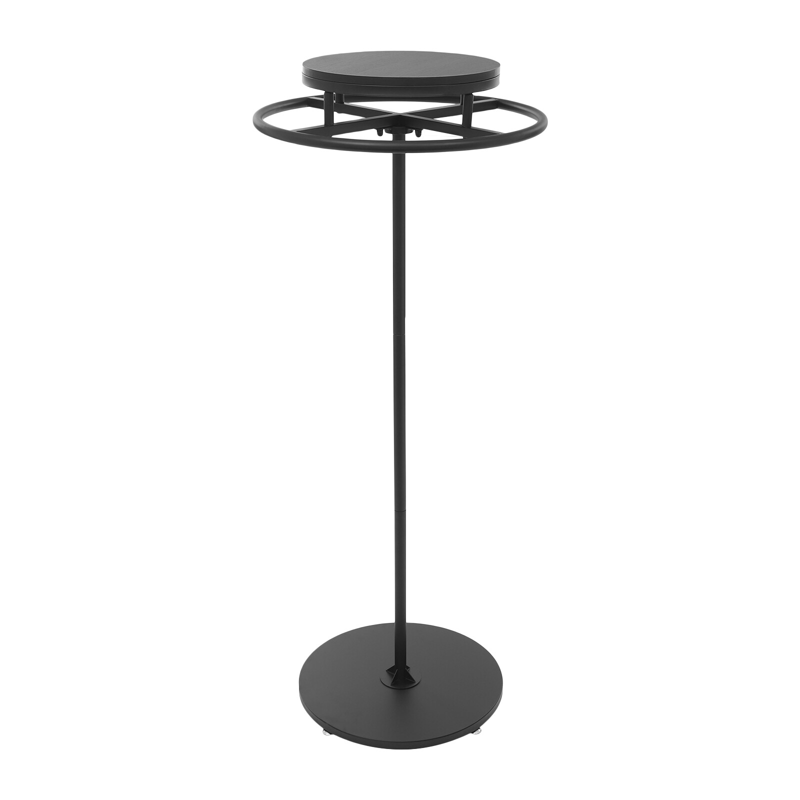 Round Clothing Rack Floor Standing Clothes Hanging Rack Garment Display black