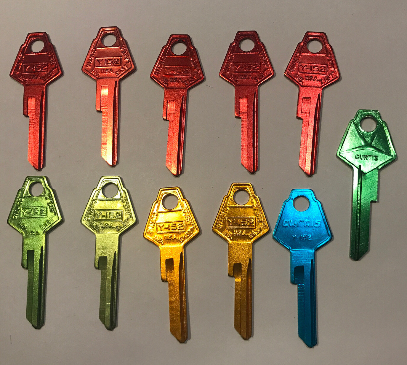Curtis  Y152 Key Blanks, Y-152    Set of 11  - Locksmith                    [R]