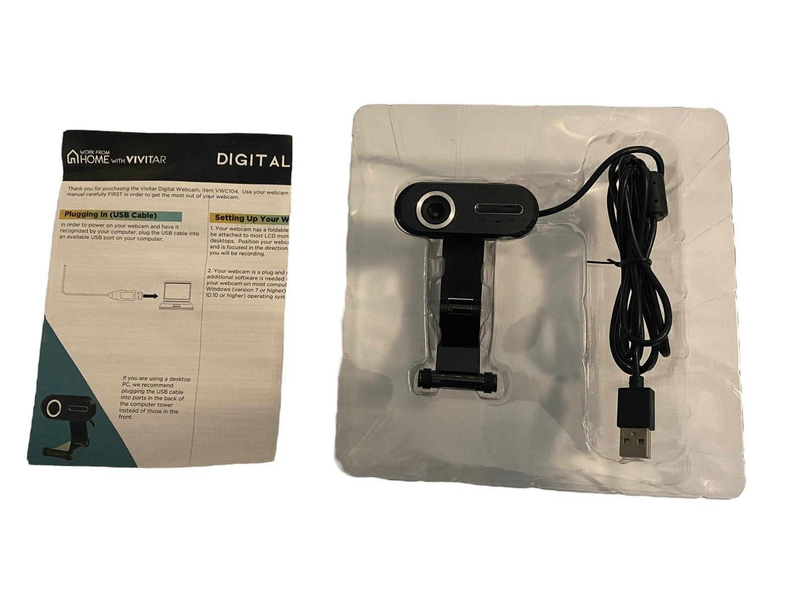 Vivitar VWC104BLK HD Quality Digital Web Camera and Microphone