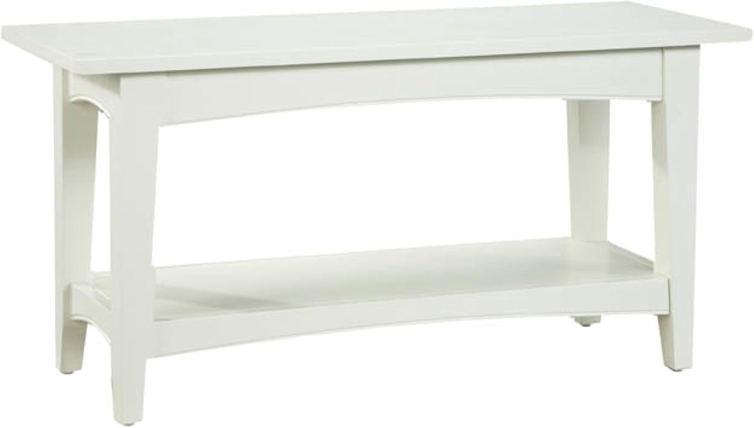 Shaker Cottage Bench with Shelf, Ivory
