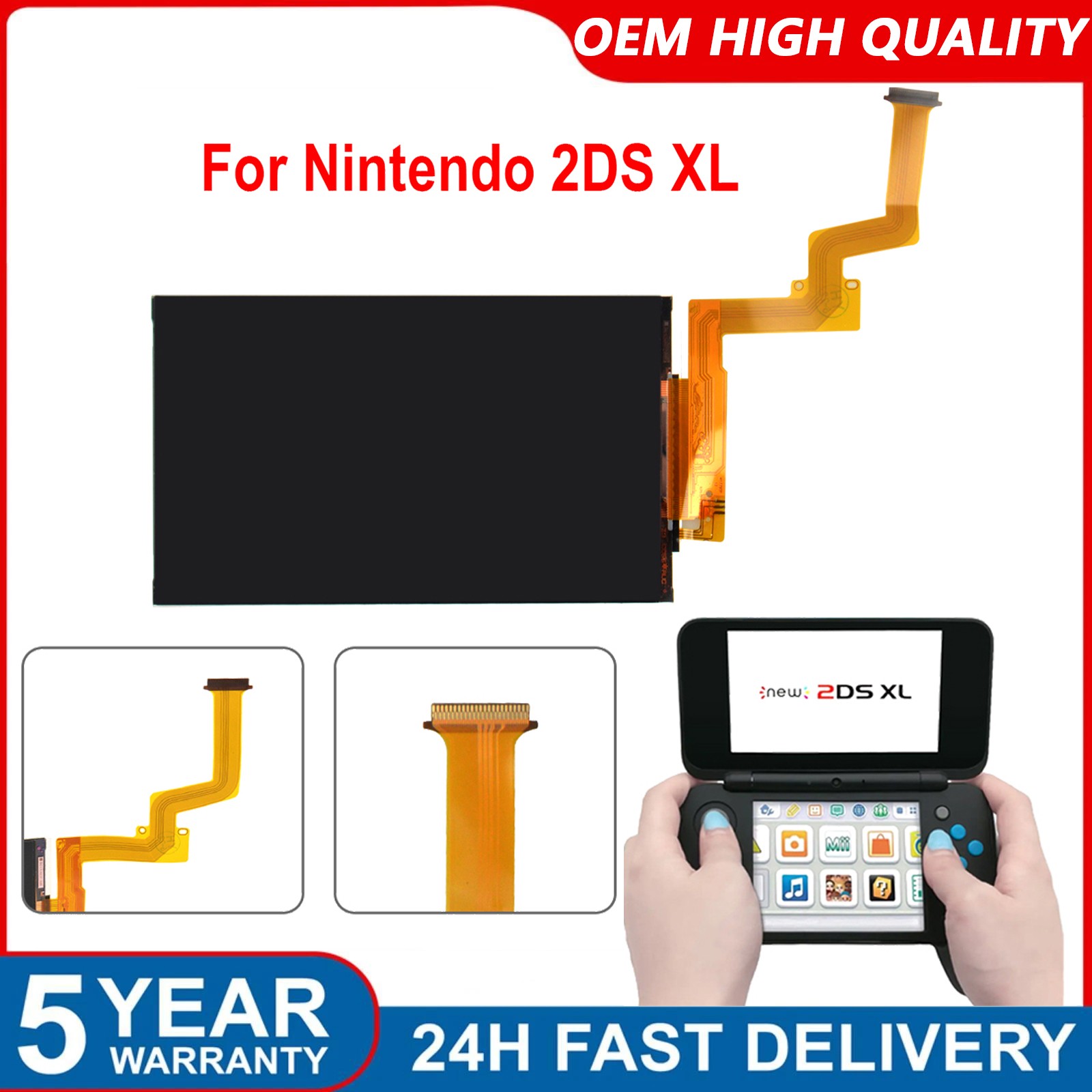 For Nintendo 2DS XL Replacement Top Upper LCD Screen Display Parts 1 PCS New🔥