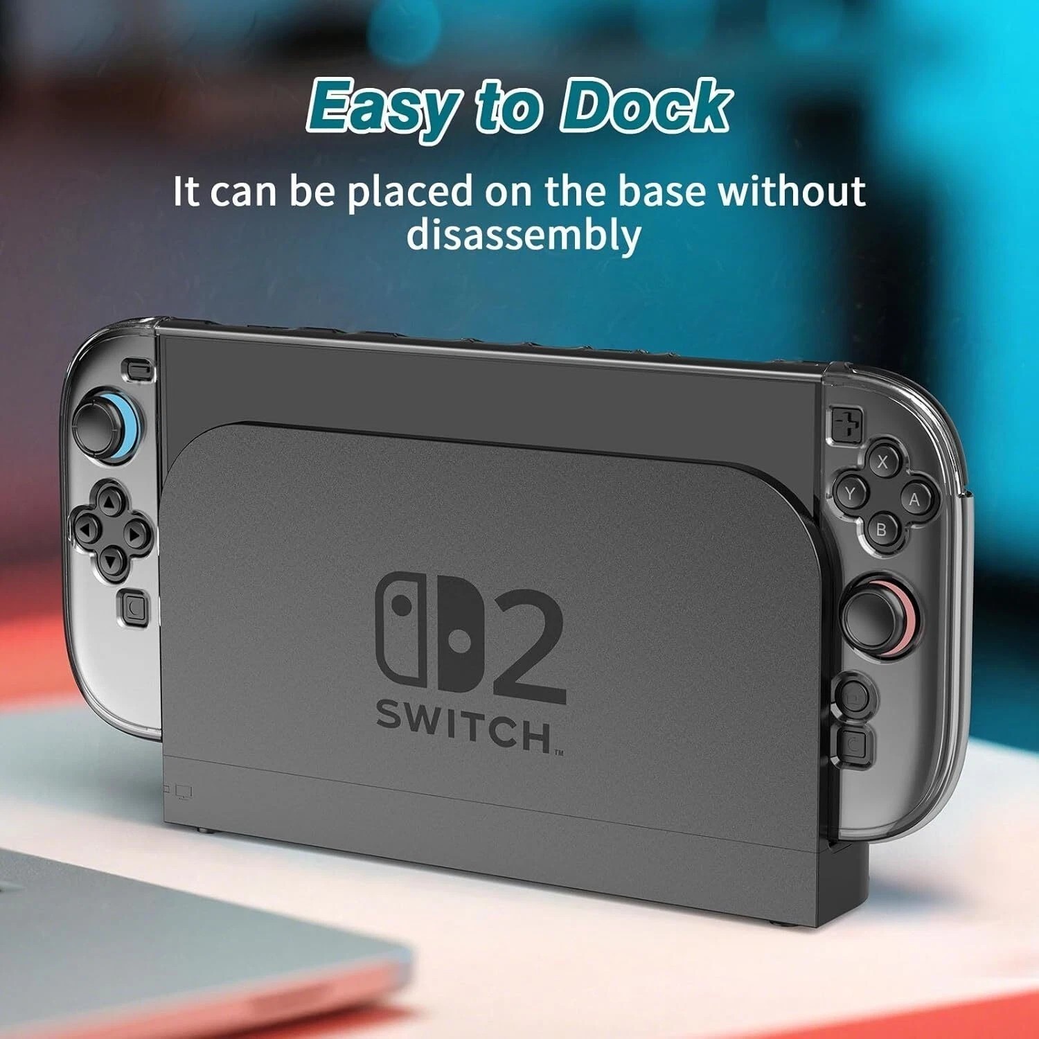 Clear Case for Nintendo Switch 2 with Screen Protector,Thumb Grips,PC Protective