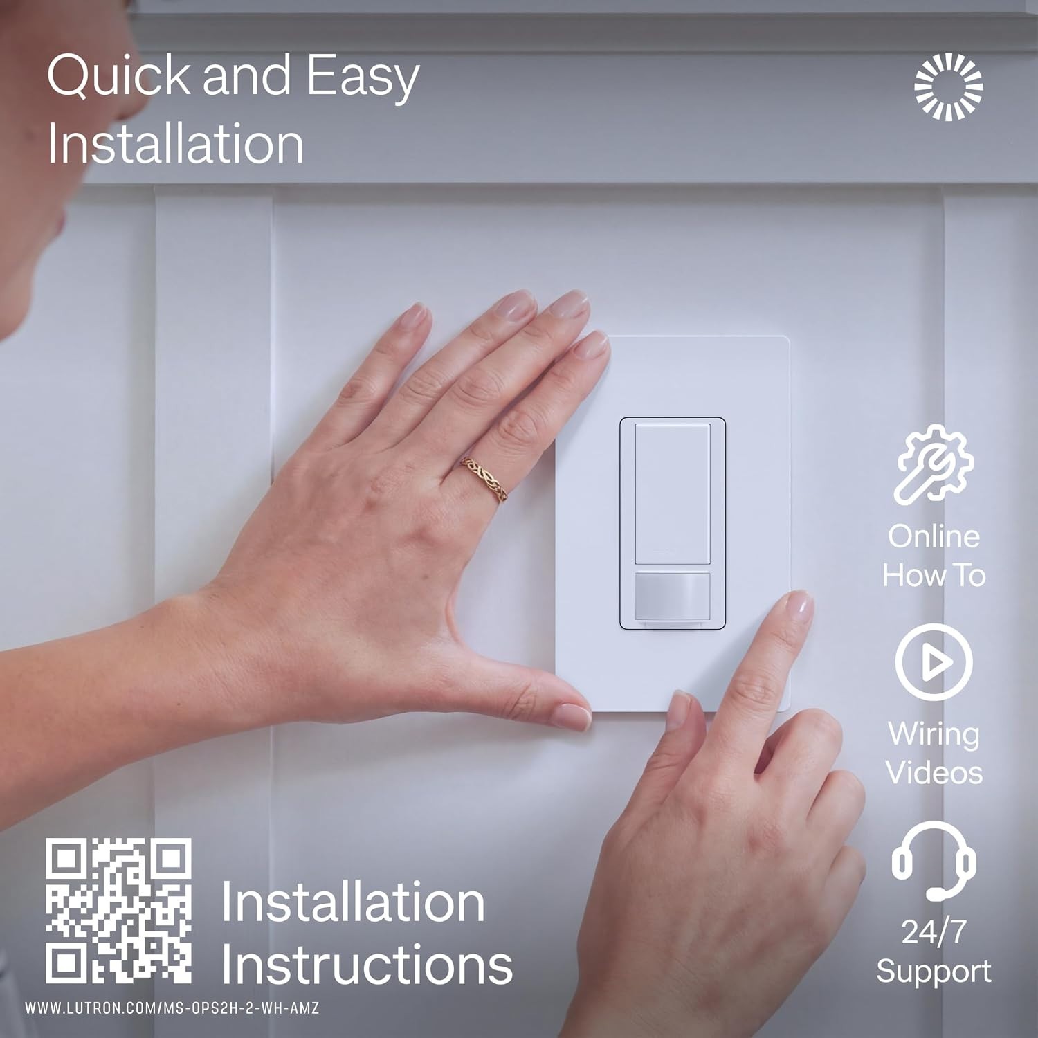 Motion Sensor Light Switch, 2 Amp Single Pole, for Any Bulb | Auto On/Auto Of...