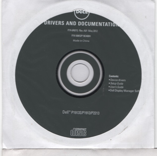 Dell P1913S P1913 P2213 LCD Monitor Drivers and Documentation CD-ROM (2012)
