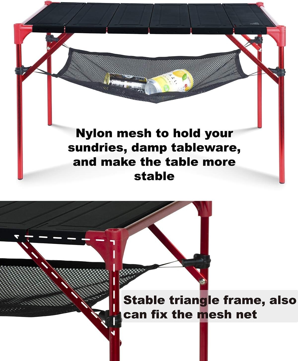 Large Tabletop Folding Table - Compact Aluminum Design for Beach & BBQ Parties