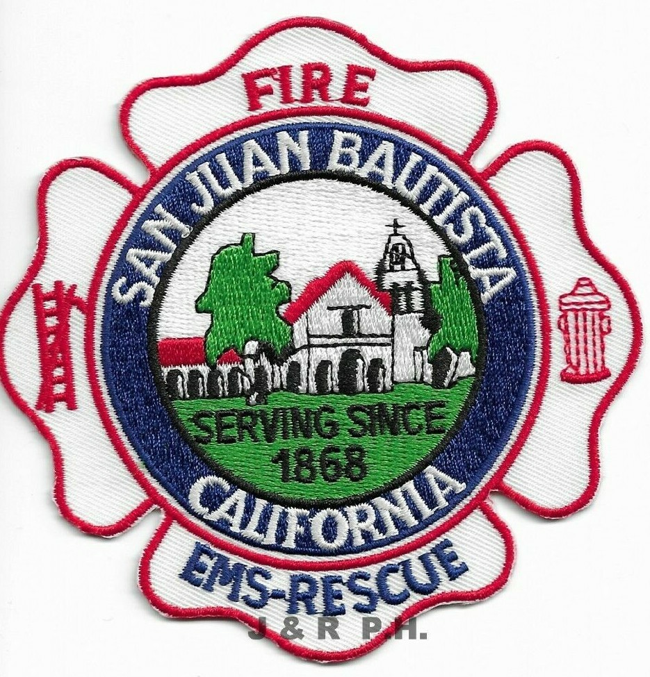 San Juan Bautista  Fire - Rescue, California  (4" x 4" size) fire patch