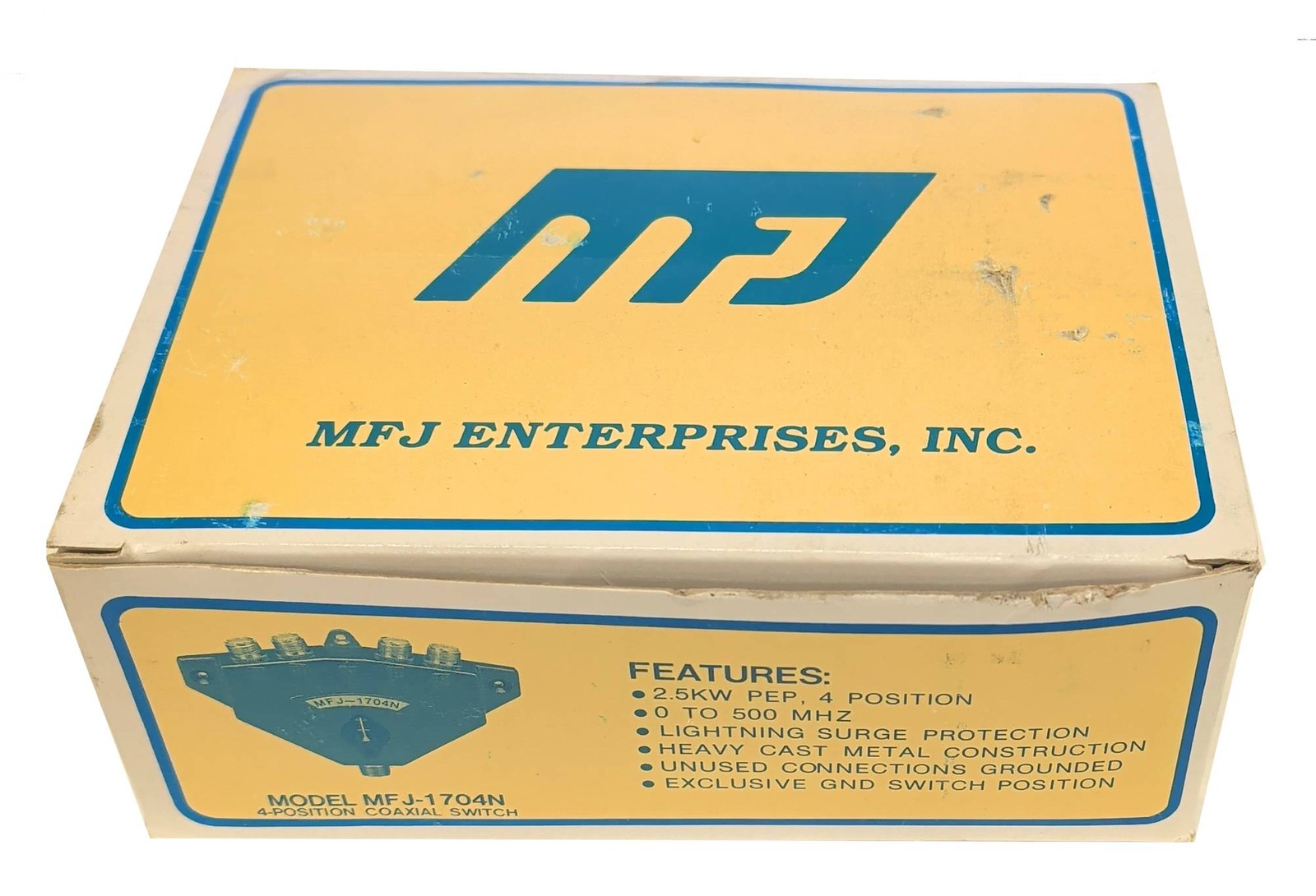New MFJ MFJ-1704 Antenna Switch 4 Position Lightning Surge Protection 0-500MHz