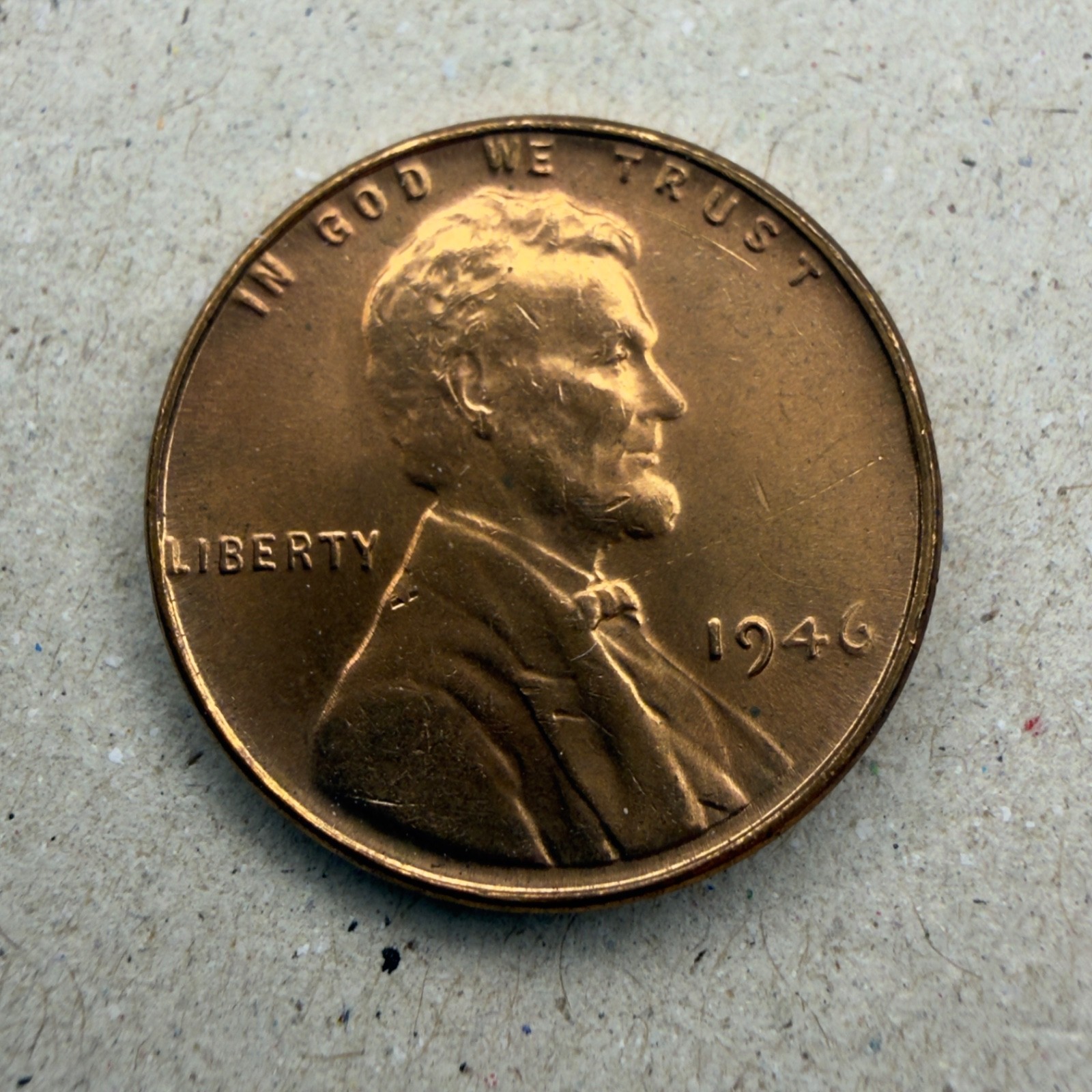 1946 Lincoln Wheat 1C - BU/Brilliant Uncirculated Bright Red