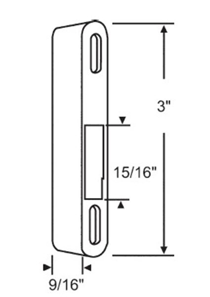 STB Sliding Glass Patio Door Keeper, Diecast, 3" Height x 9/16" Width