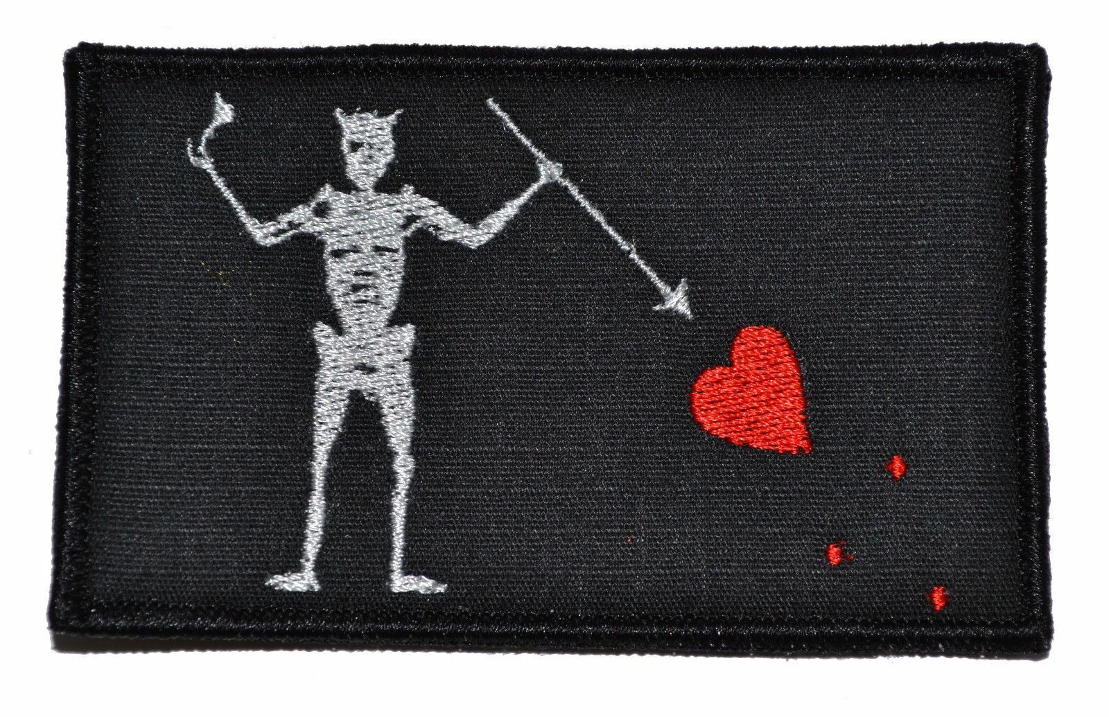 Edward Teach Blackbeard Pirate 3.75x2.25 Funny  Hat Patch with Fastener