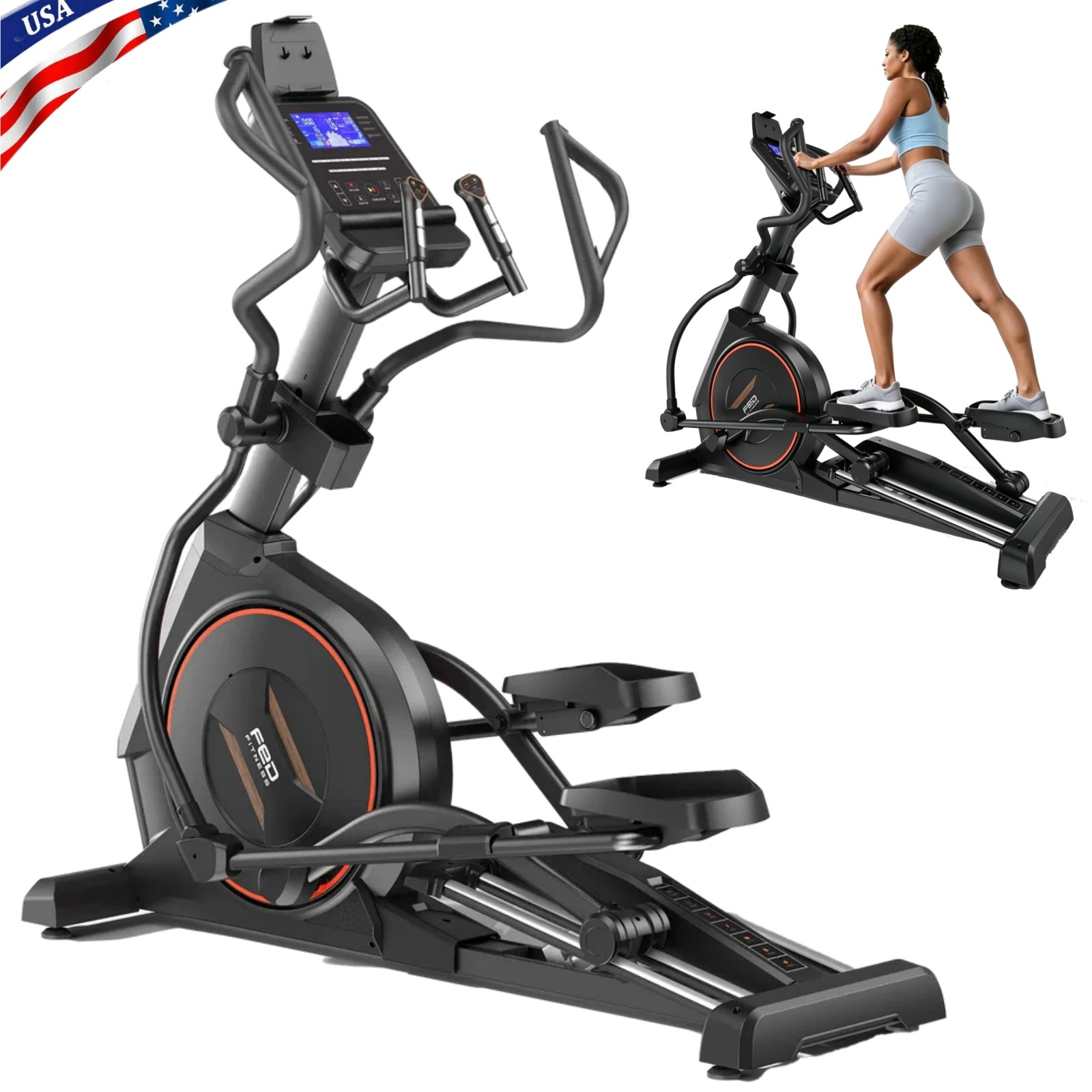 Commercial-Grade Front-Drive Long-Stride Megnetic Elliptical Machine, UltraQuiet