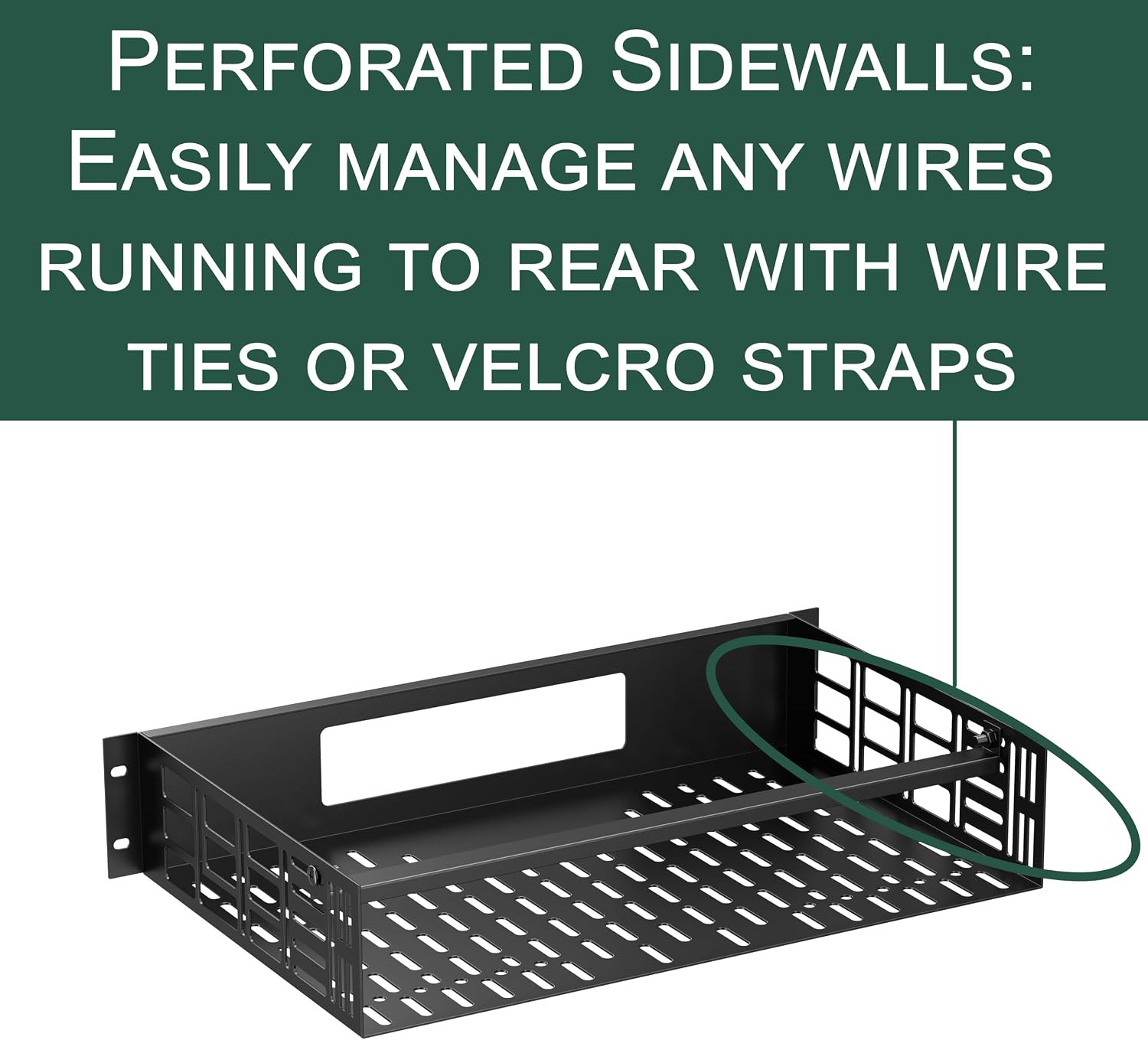 2U Rack Mount Shelf Compatible with Sonos Amp | 11" Deep | Fits 19" Standard AV,