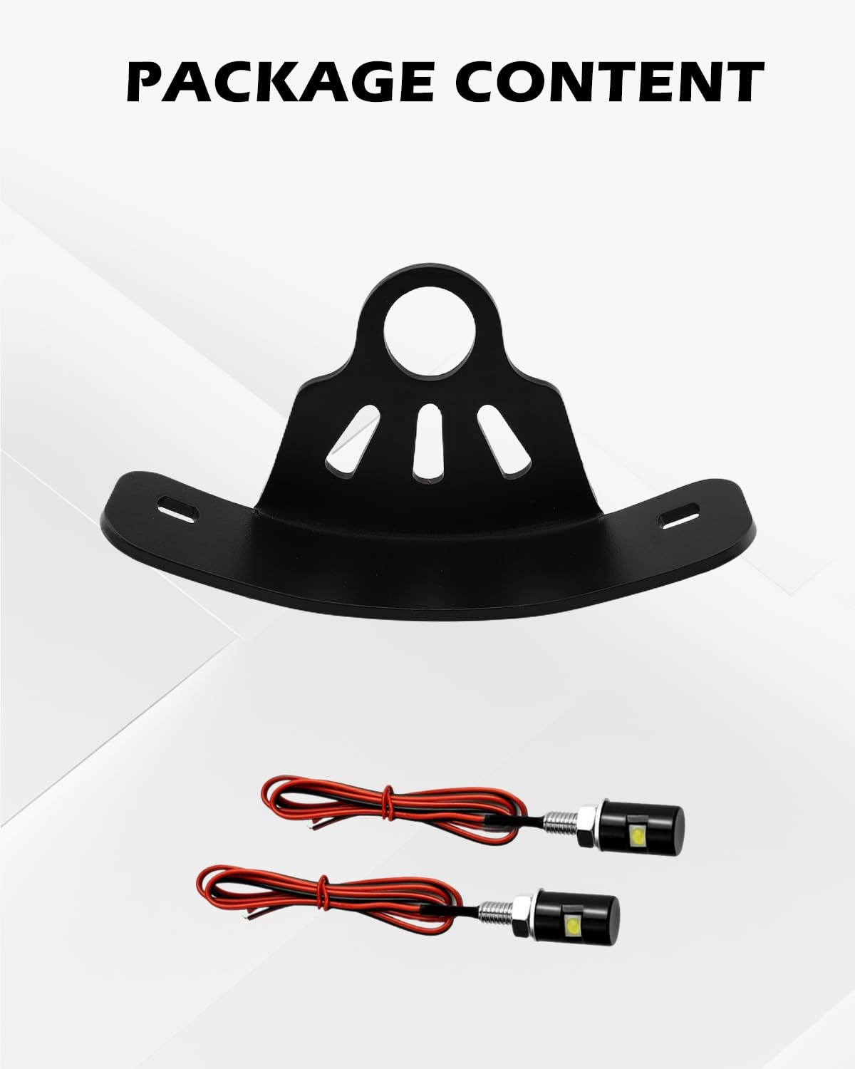 Universal Curved License Plate Bracket with LED Lights for Motorcycles