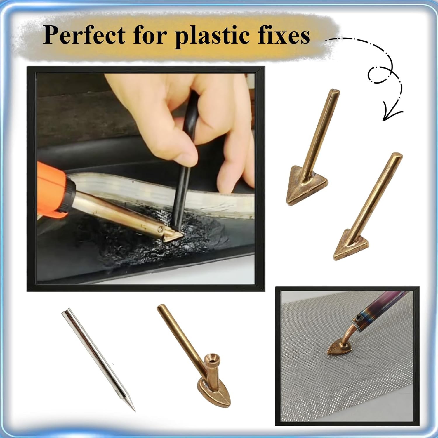 4 Pcs Copper Plastic Welding Tips for Soldering Iron, Replacement Triangular ...