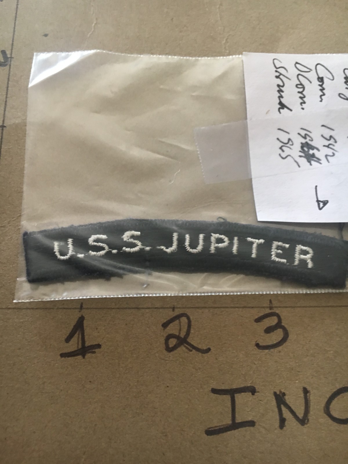 US NAVY SHOULDER STRIP TAB *** rocker *** Patch USS Jupiter