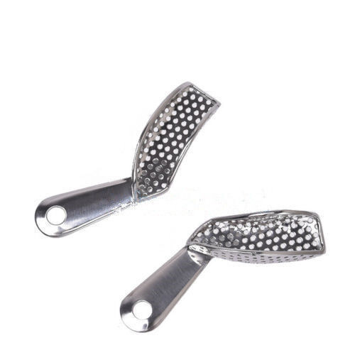 2 Pcs Dental Stainless Steel Partial Autoclavable Impression Trays Quadrant