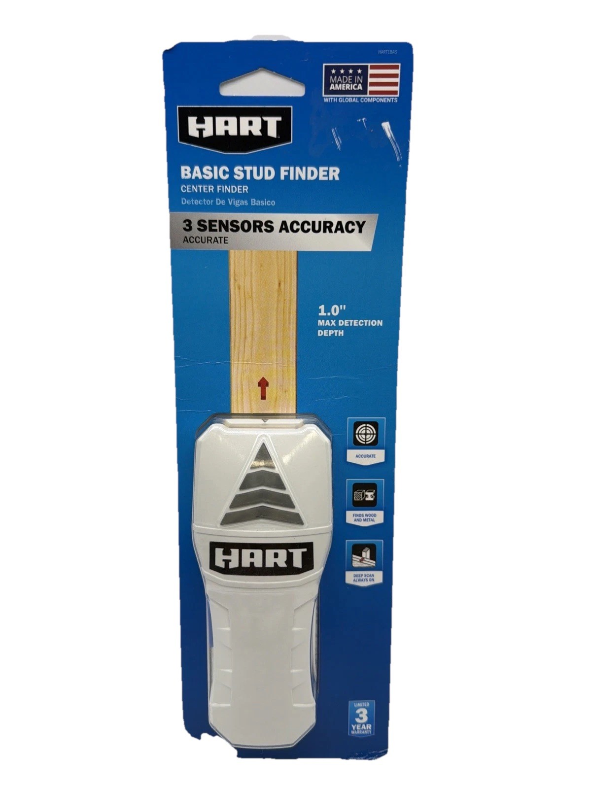 Hart Basic Stud Finder 3 Sensors Accuracy New