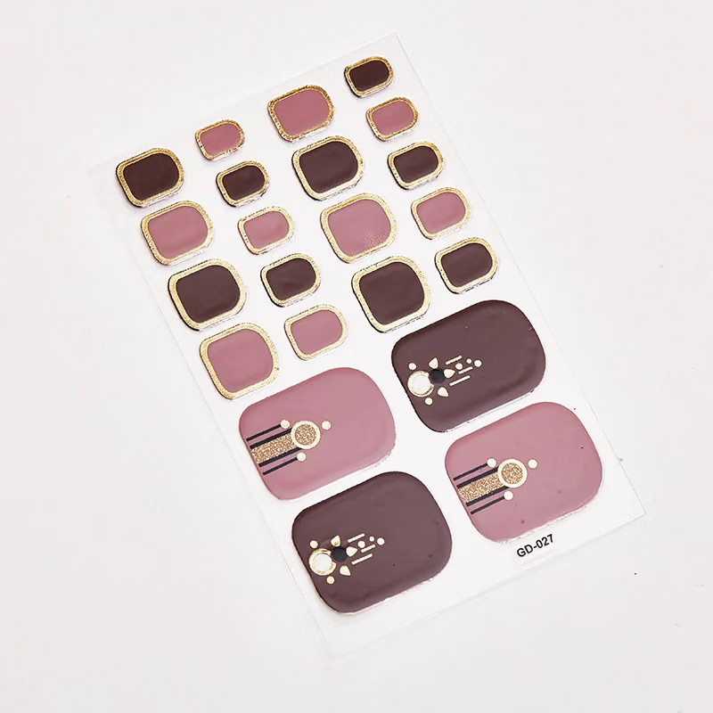 Color: dusty wine - 22 Tips/Sheet Valentines Loveliness Full Cover Nail Stickers