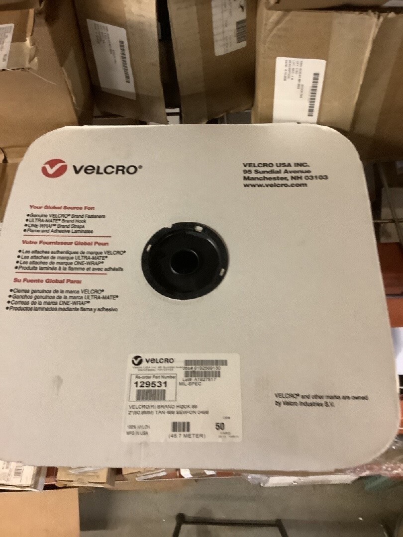 Tan 2" 50 Yard Velcro Roll Part#: 17-3-3600-6 Mil-Spec 5325-01-624-0884