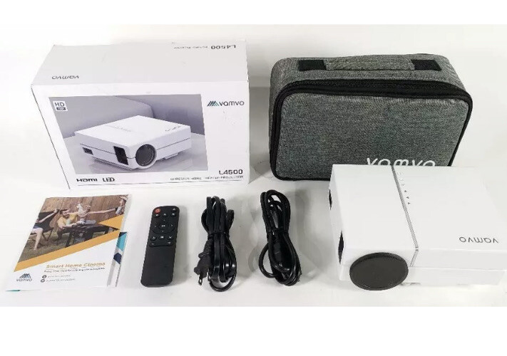 Vamvo Portable Projector with Dolby Digital Plus Support 1080P 200"