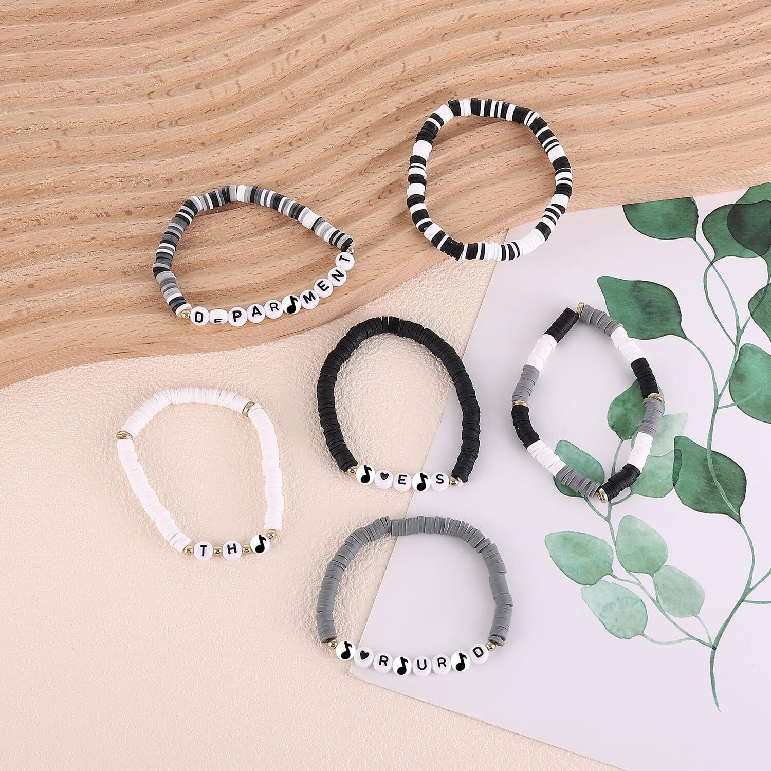 6 Handmade Friendship Stretch Bracelets, Style 1