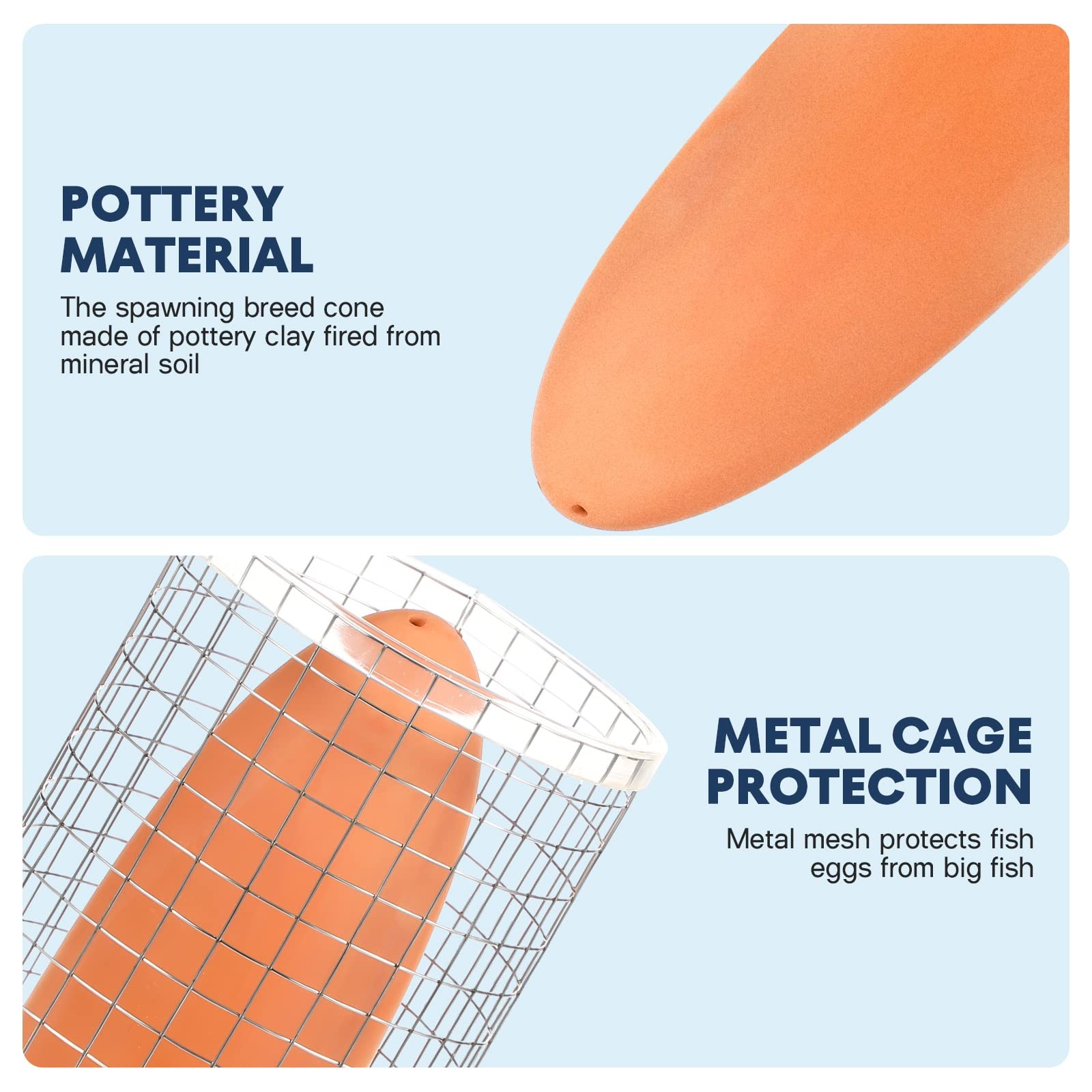 Popetpop Fish Breeding Cones Cave, Ceramic Spawning Breed Cone Spawnin
