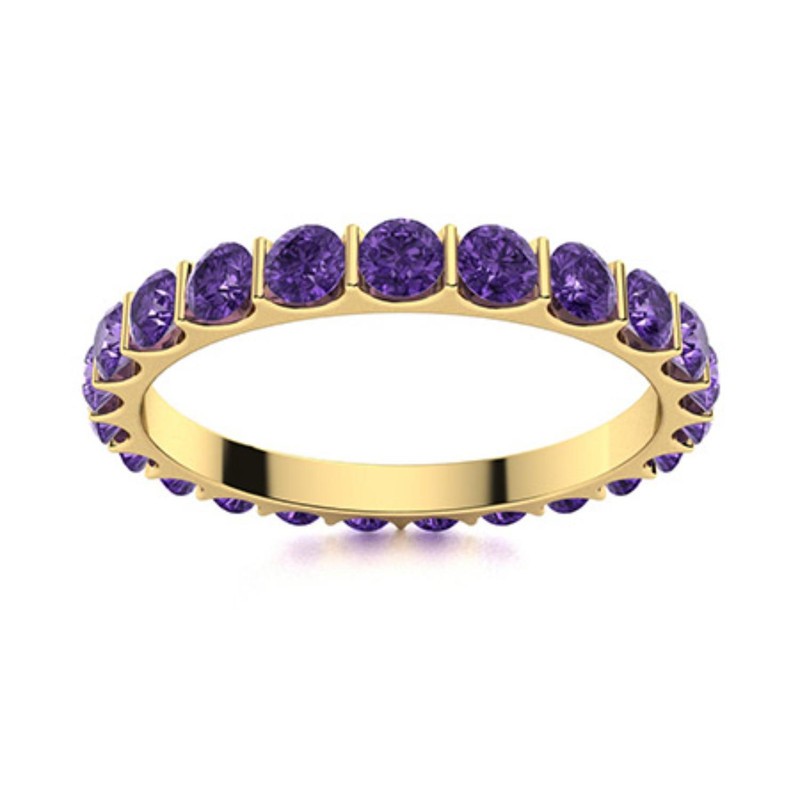 Natural Amethyst Sterling Silver Anniversary Full Eternity Daughter Ring