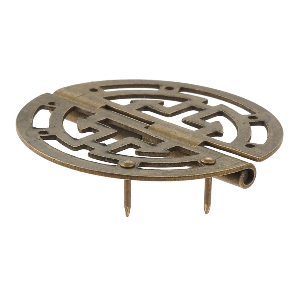 2pcs Round Hollow Hinges Brass Yellow Bronze 45mm/1.77inch for Home Office Shop