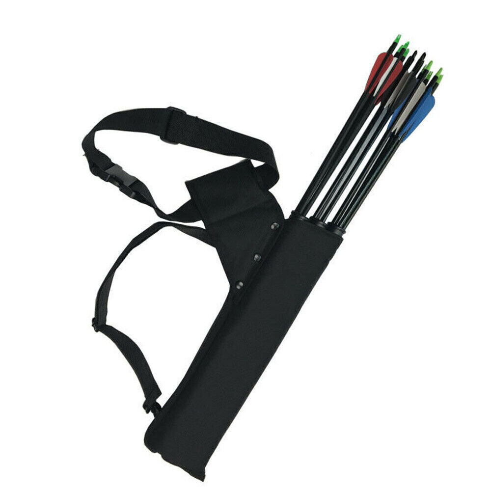 Archery Arrow Quiver 3 Tube Back Waist Shoulder Bag Pouch Adjustable
