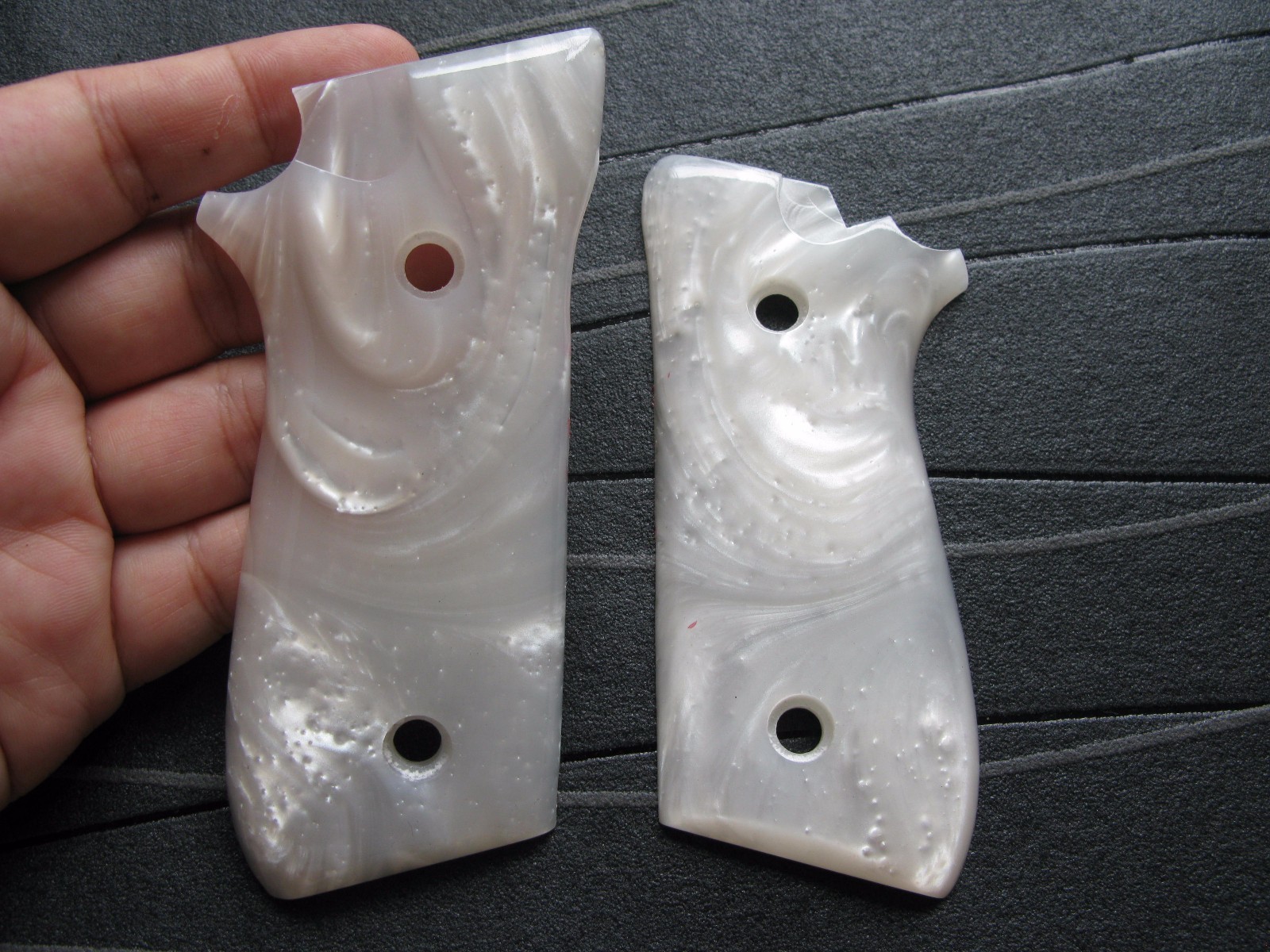 New Smooth White Pearl Resin Grip For Taurus PT-92, 99, 100, 101 Decocker