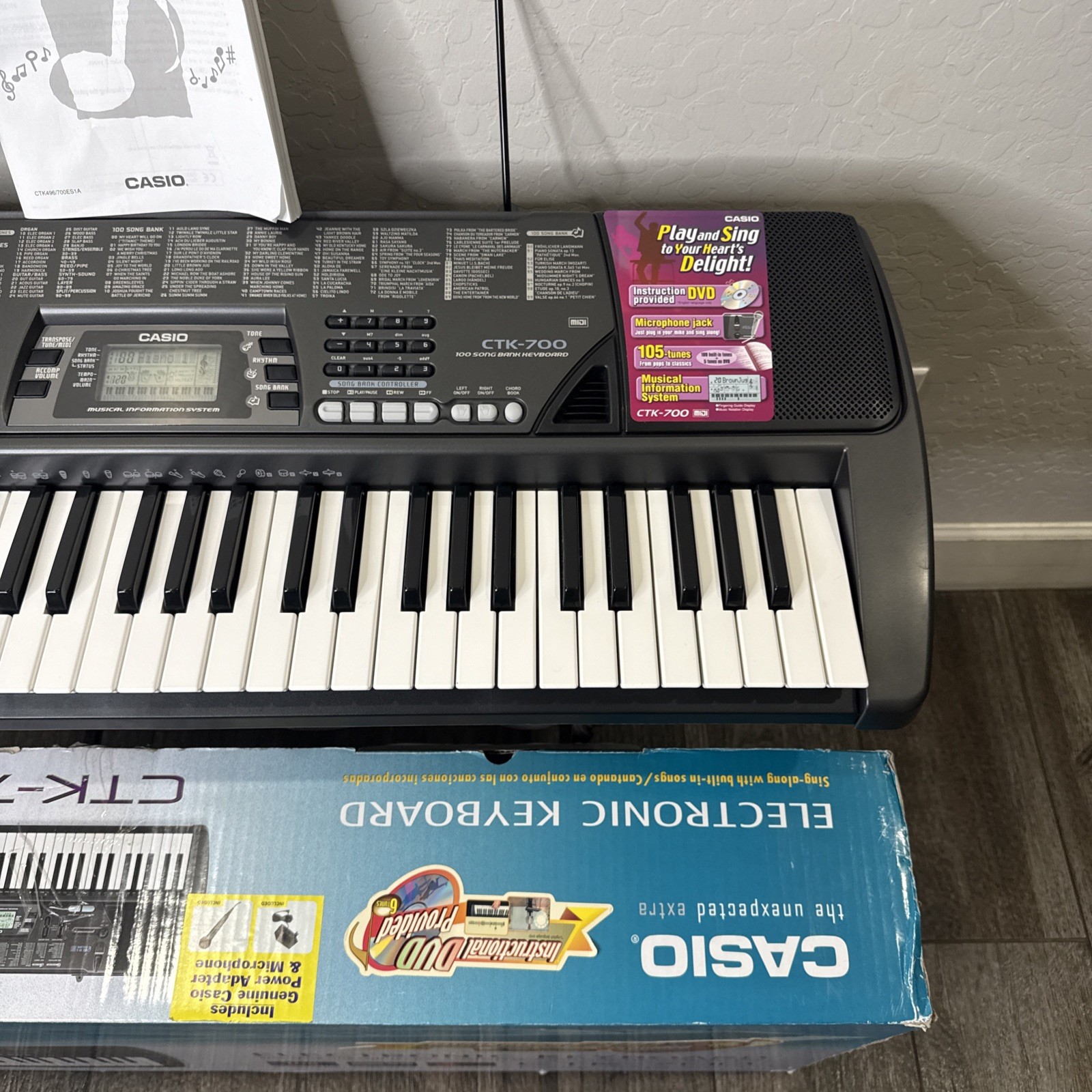 Casio CTK700 61 Key Portable Keyboard & Microphone , User Manual