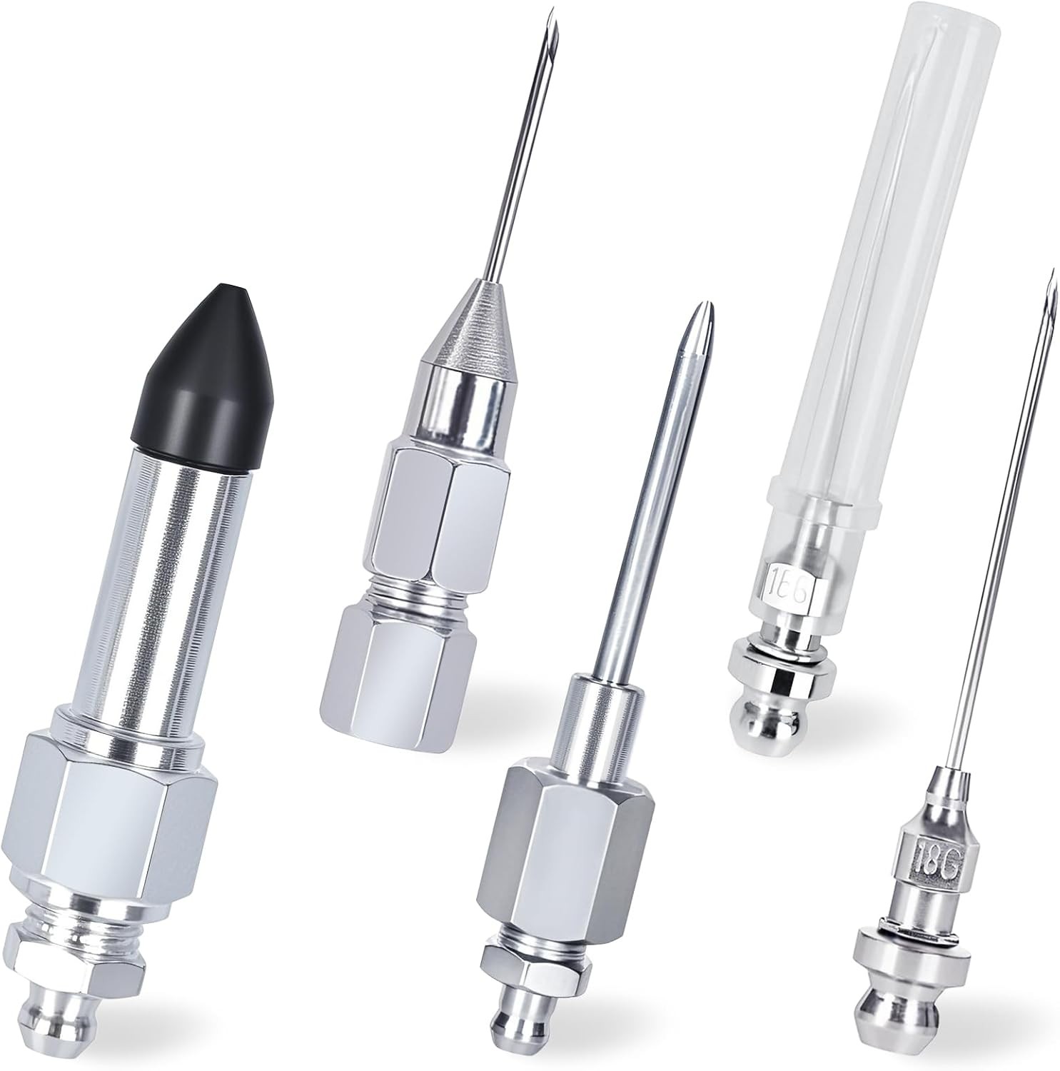 Grease Needle Dispenser Set 5PCS Rubber Coupler