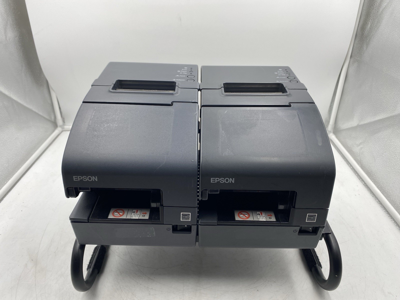 Lot of 2 Epson TM-H2000 Thermal Receipt Printer MICR & Endorser M255A