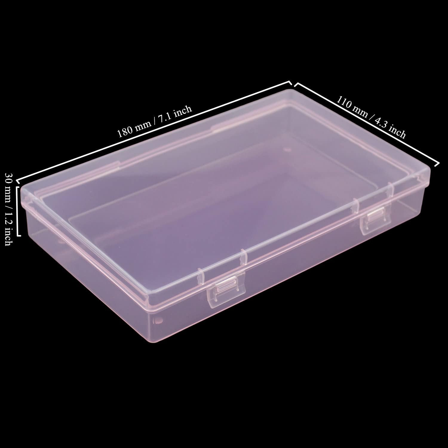 4 Pieces Rectangular Plastic Boxes Empty Storage Organizer Containers with Hinge
