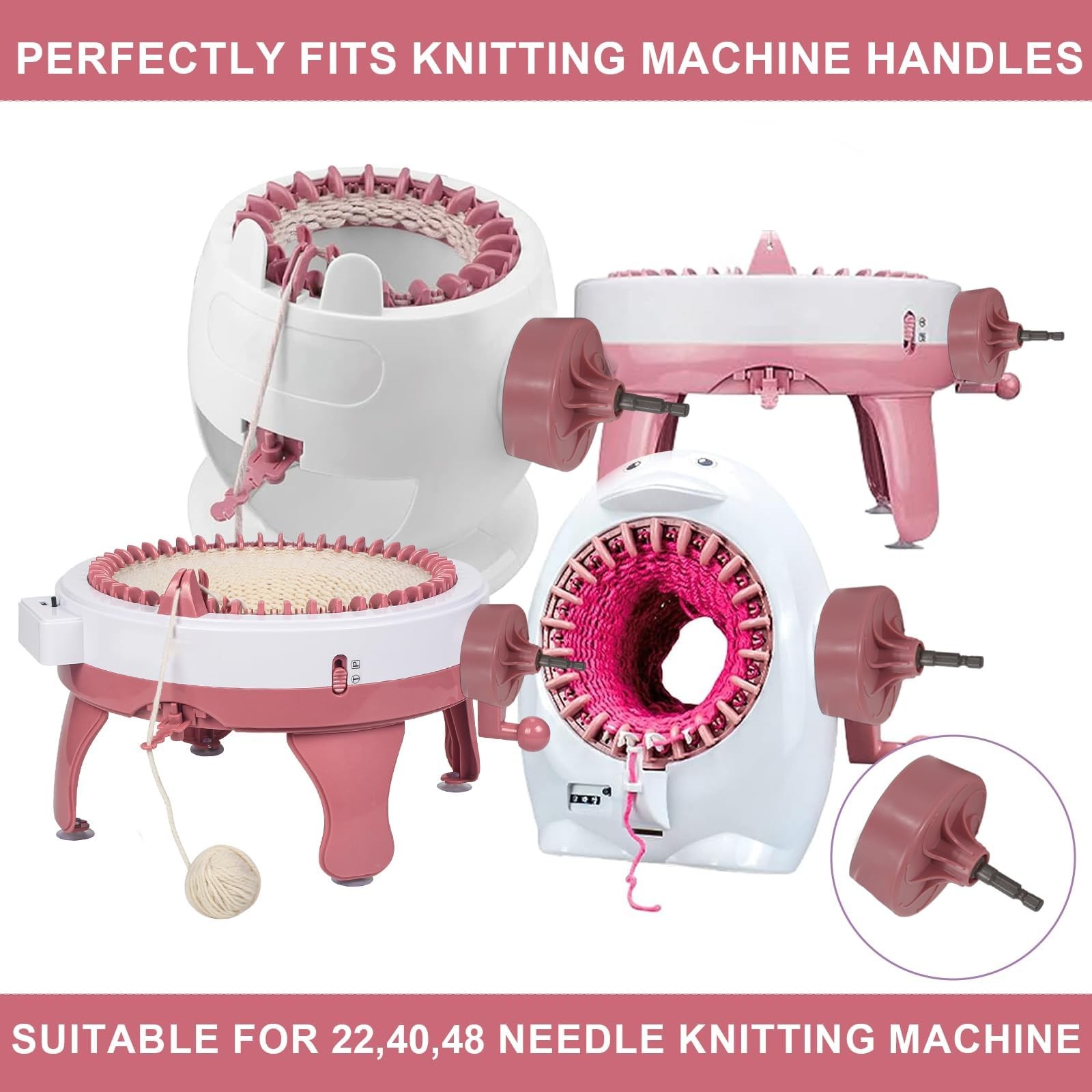 Knitting Machine Adapter, Quick Knit Replaceable Crochet S, Deep pink