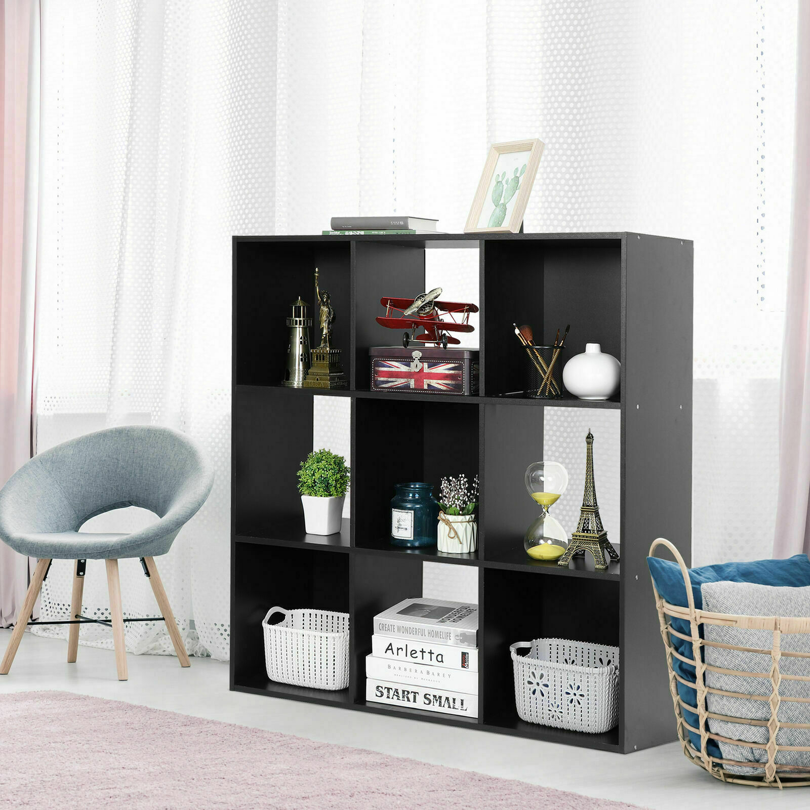 9 Cubes Storage Clothes Storage Bookshelf Toy Storage Cabinet Organizer Home Dec