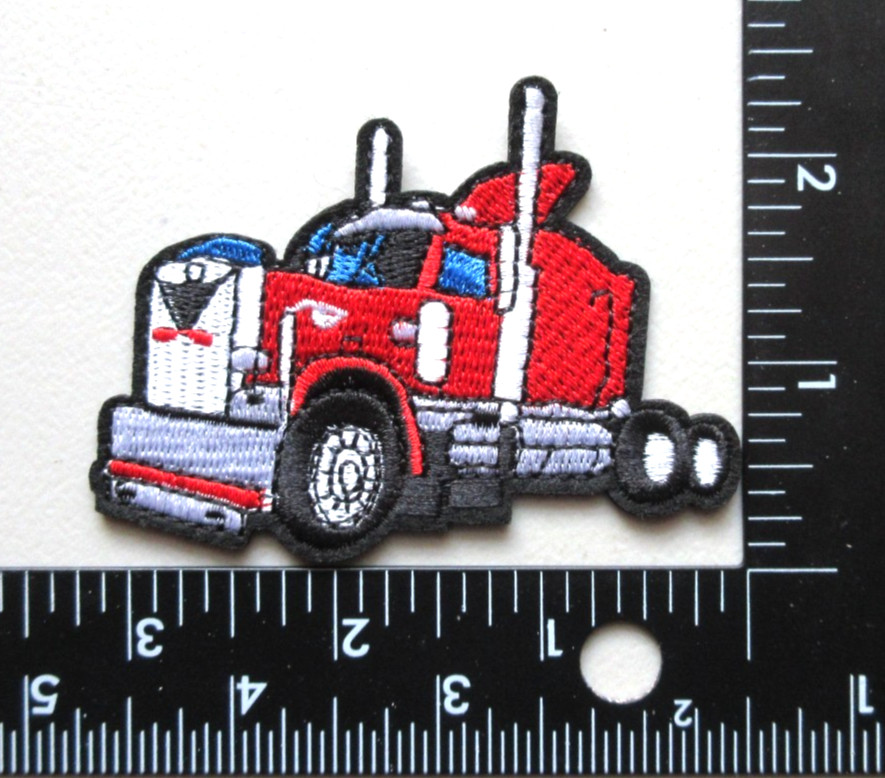 🔥TRUCKER RED BIG RIG SEMI 18-WHEELER TRAILER TRUCK EMBROIDERED IRON ON PATCH