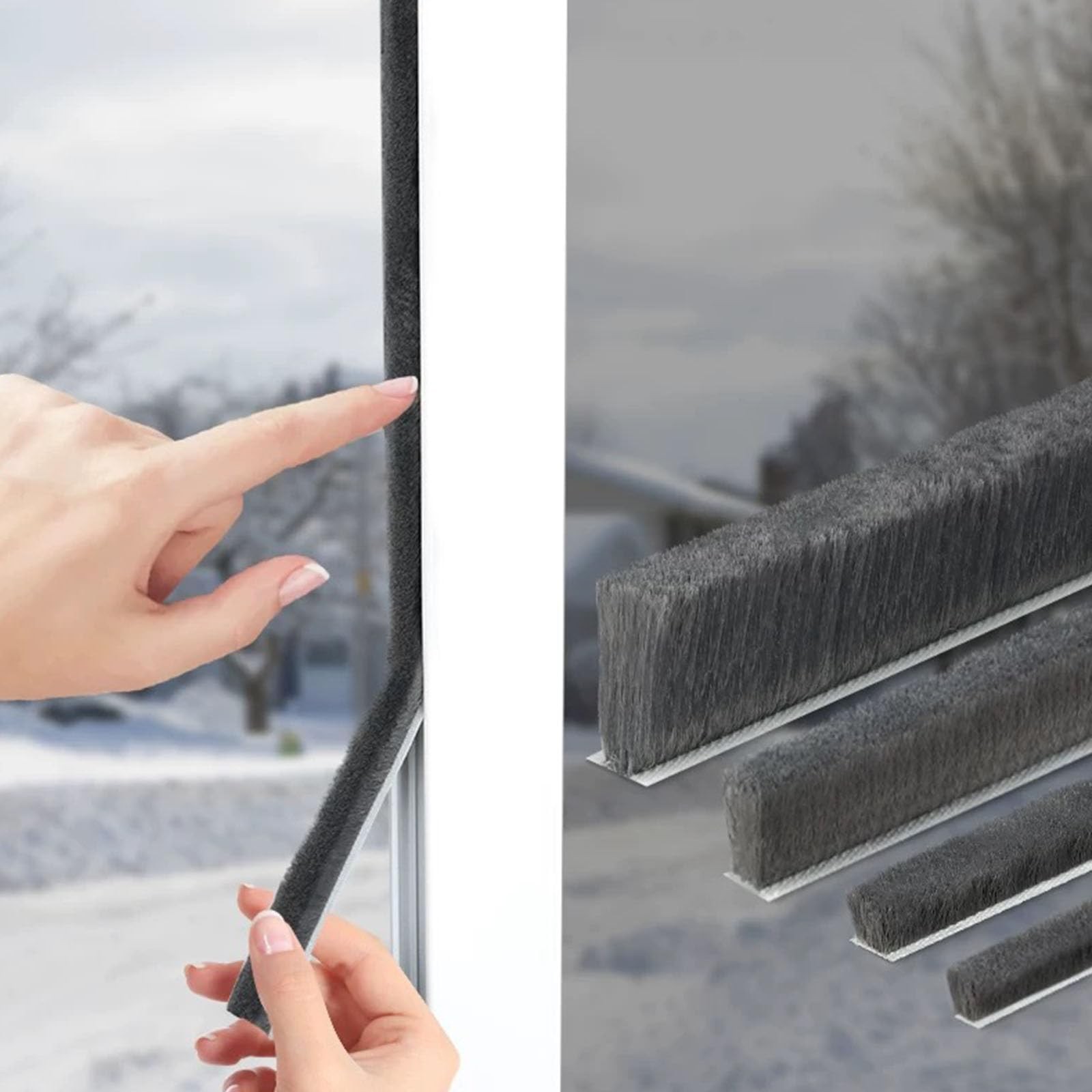 Brush Weather Stripping,33 33Feet x 0.2in x 0.35in Backing, Gray